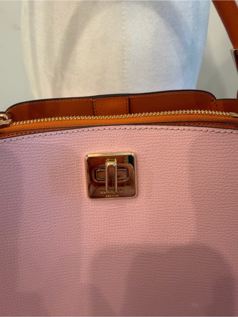 kate spade Pink, White & Tan Leather Top-Handle Shoulder Bag - Picture 5 of 6